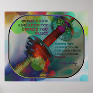 Colorful Gym Poster with Weights 016