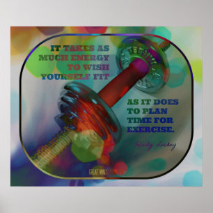 Colorful Gym Poster with Weights 017