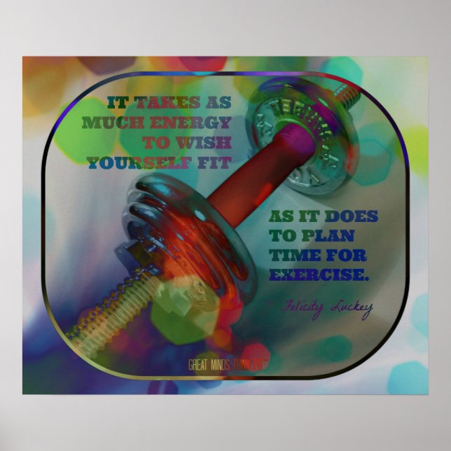 Colorful Gym Poster with Weights 017 (Front)