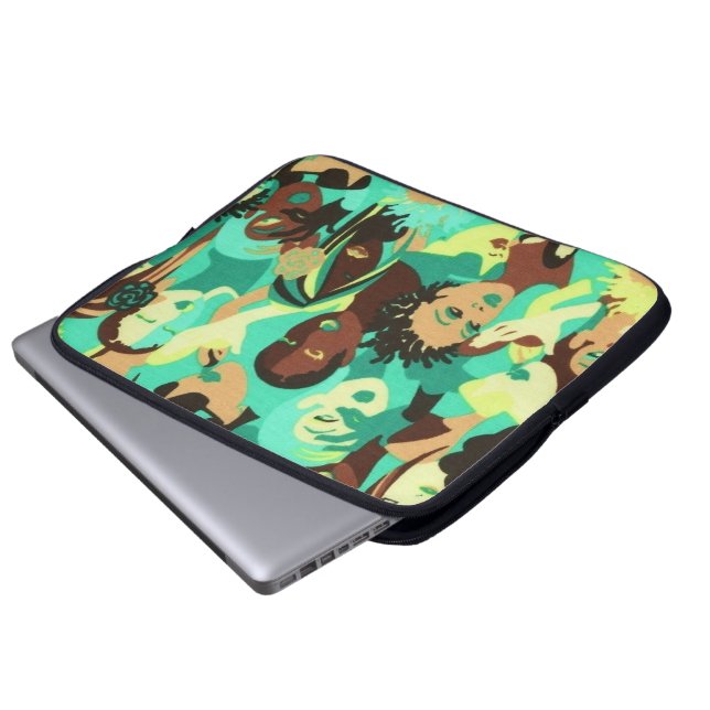 Colorful Hair Design Afrocentric Laptop Sleeve (Front Bottom)