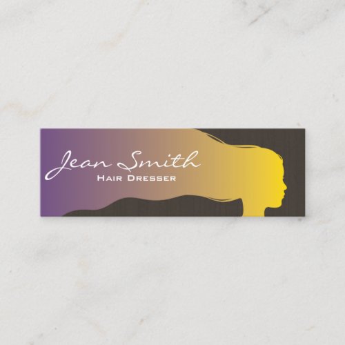 Colorful Hair Girl Hair Stylist Mini Business Card