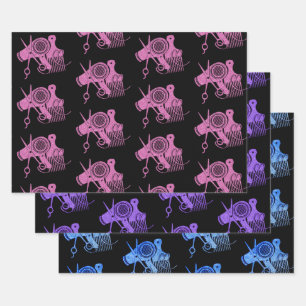 Colorful Hair Stylist Collection Wrapping Paper Sheets
