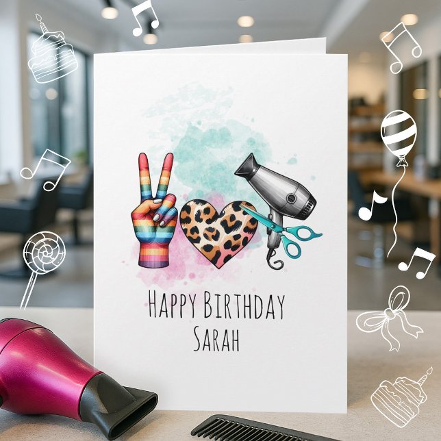 Colorful Hairdresser Birthday Card for Friend (Creator Uploaded)