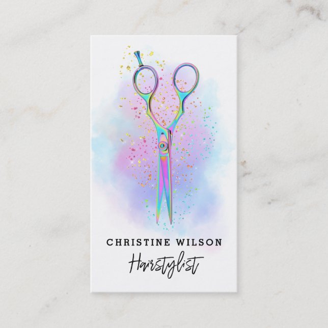  • colorful hairdresser scissors  business card (Front)