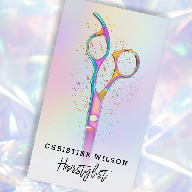 colorful hairdresser scissors logo business card (Creator Uploaded)