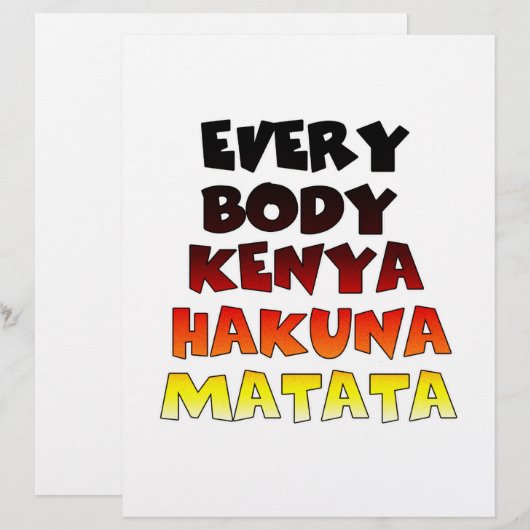 Colorful Hakuna Matata: A Kenyan Celebration (Front/Back)