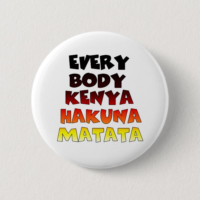 Colorful Hakuna Matata: A Kenyan Celebration Button (Front)
