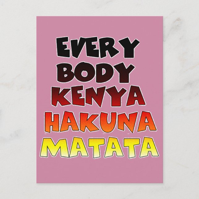 Colorful Hakuna Matata: A Kenyan Celebration Postcard (Front)