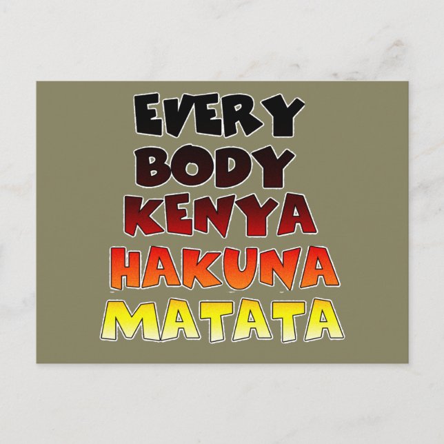 Colorful Hakuna Matata: A Kenyan Celebration Postcard (Front)