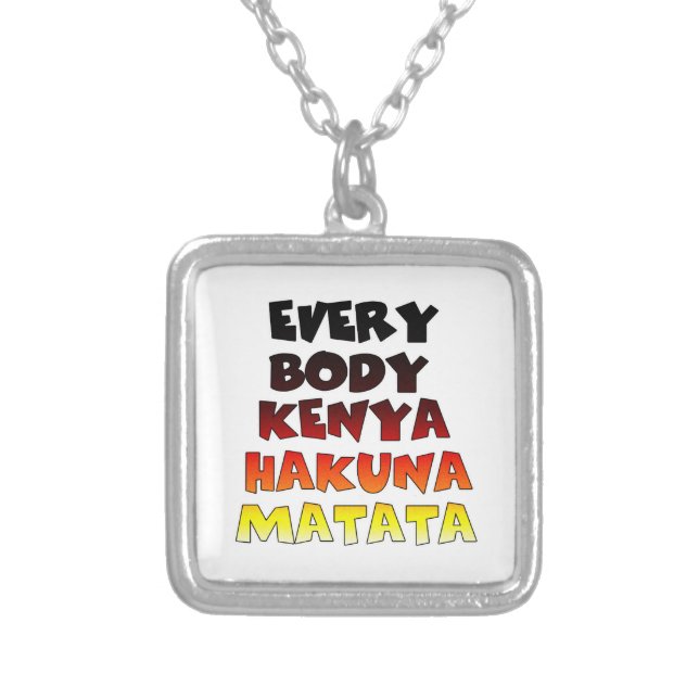 Colorful Hakuna Matata: A Kenyan Celebration Silver Plated Necklace (Front)