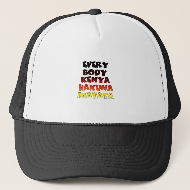 Colorful Hakuna Matata: A Kenyan Celebration Trucker Hat (Front)