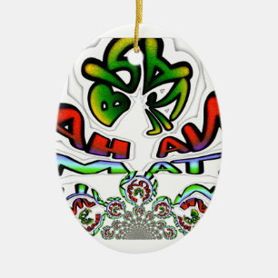 Colorful Hakuna Matata Graffiti Art Print Ceramic Ornament