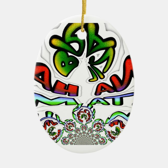 Colorful Hakuna Matata Graffiti Art Print Ceramic Ornament (Front)