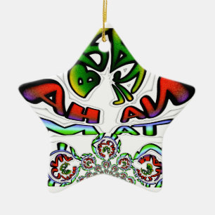 Colorful Hakuna Matata Graffiti Art Print Ceramic Ornament