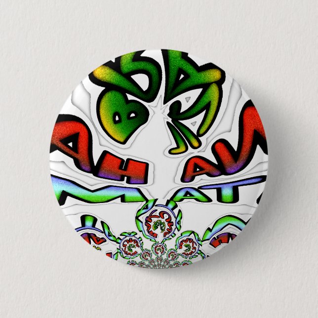 Colorful Hakuna Matata Graffiti Art Print Pinback Button (Front)