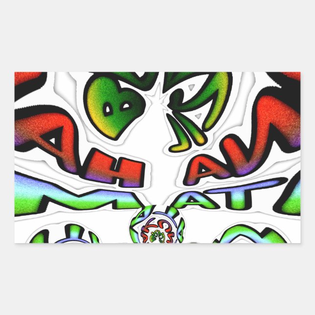 Colorful Hakuna Matata Graffiti Art Print Rectangular Sticker (Front)