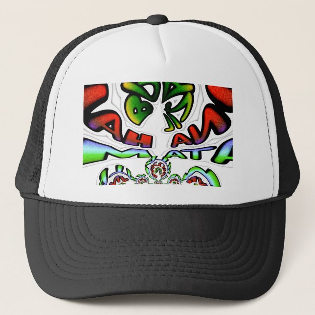 Colorful Hakuna Matata Graffiti Art Print Trucker Hat (Front)