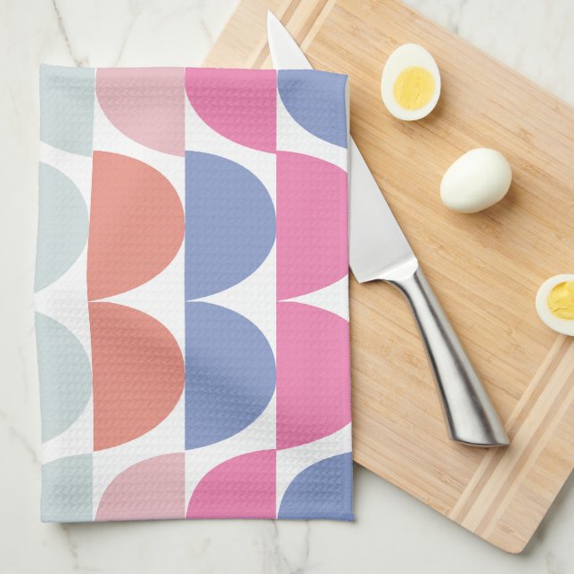 Colorful Half Circle Geometric  Kitchen Towel (Quarter Fold)