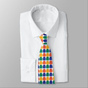 Colorful Half Circle Geometric Neck Tie