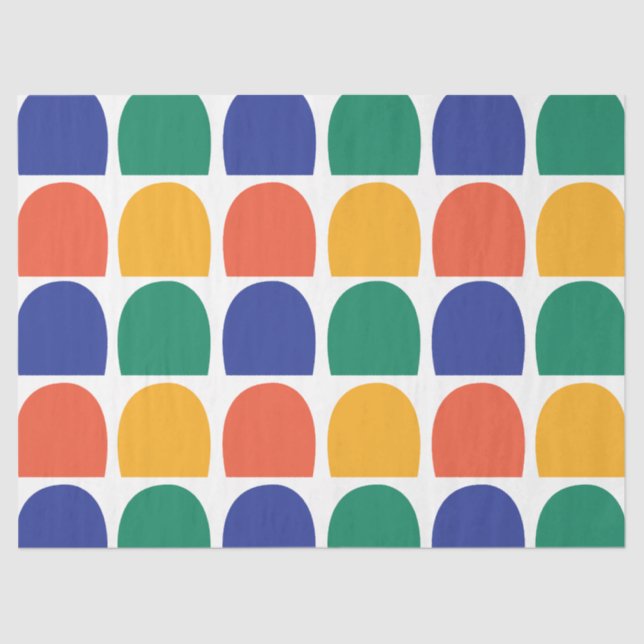 Colorful Half Circle Geometric Tissue Paper (Front)