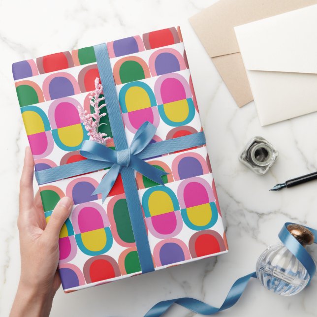 Colorful Half Circle Geometric Wrapping Paper (Gifting)
