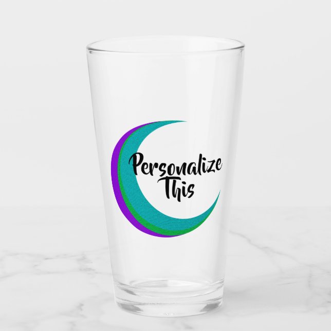 Colorful Halfmoon Customizable Glass (Front)
