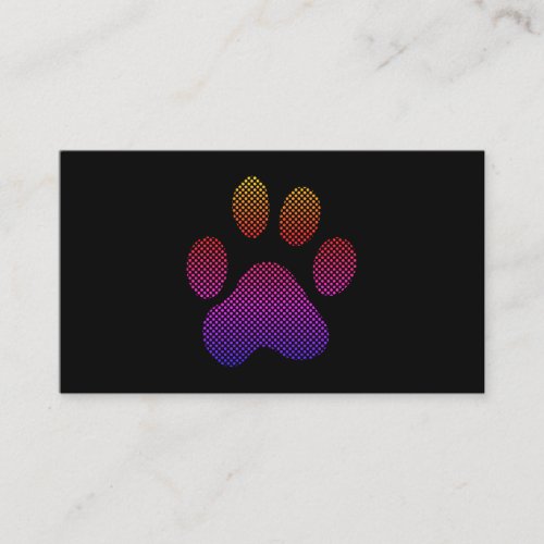 Colorful Halftone Dog Paw Business Card