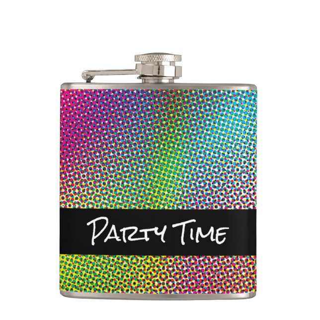 Colorful Halftone Hip Flask (Front)