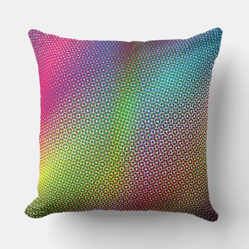 Colorful Halftone Throw Pillow