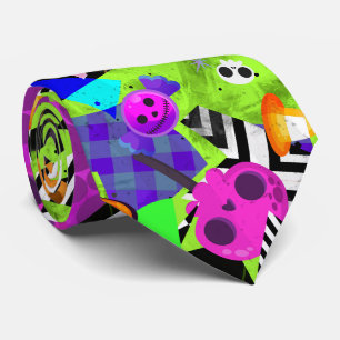 Colorful halloween art fashion neck tie