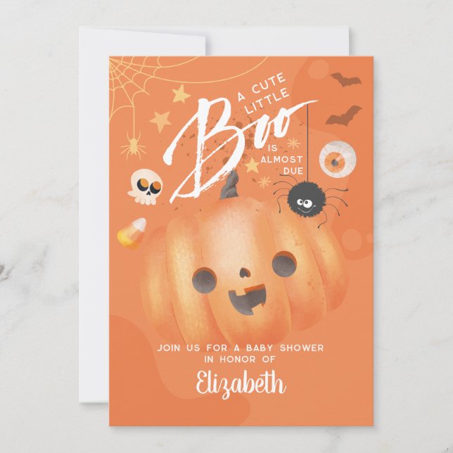 Colorful Halloween Baby Shower Boo Themed Invitation (Front)