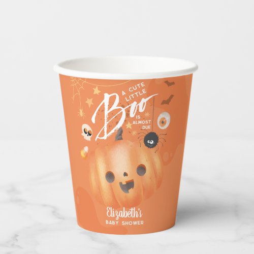 Colorful Halloween Baby Shower Boo Themed Paper Cups