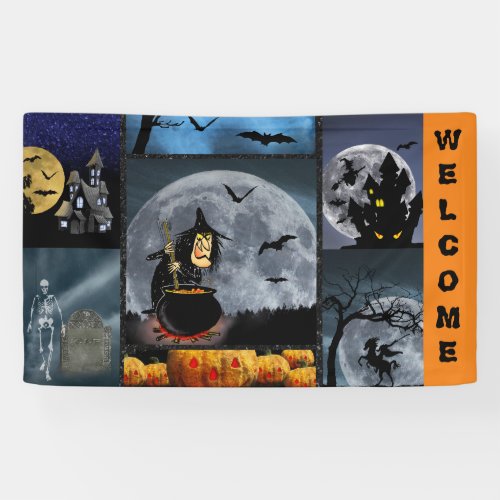 Colorful Halloween Banner image collage Welcome