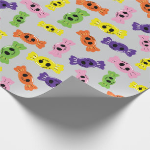 Colorful Halloween Candies Seamless Wrapping Paper