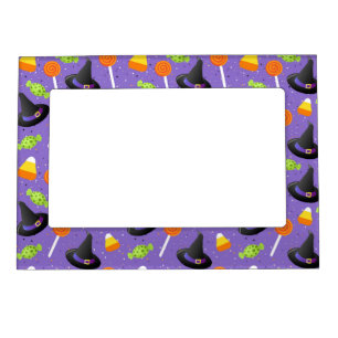 COLORFUL HALLOWEEN CANDY CORN LOLLIPOPS HATS MAGNETIC FRAME