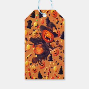 Colorful Halloween Candy Pumpkins Gift Tags