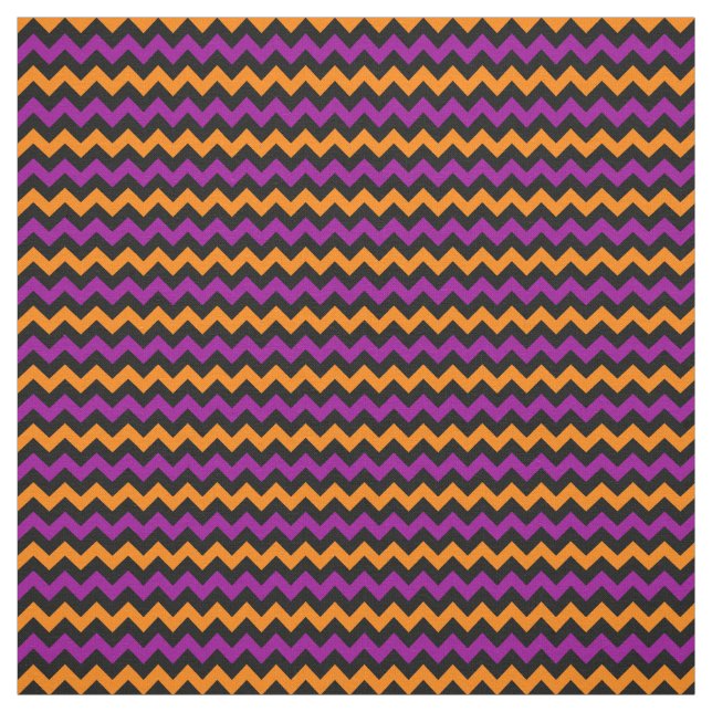 Colorful Halloween Chevron Pattern Fabric (Swatch)