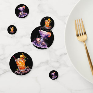 Colorful Halloween Cocktail Glass Confetti