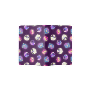 Colorful Halloween Cute Bats Drawing Pattern Passport Holder