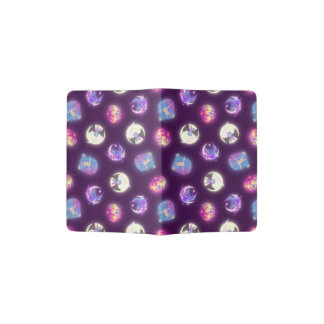 Colorful Halloween Cute Bats Drawing Pattern Passport Holder