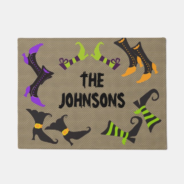 Colorful Halloween Doormat Personalized With Name (Front)