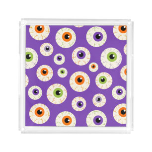 Colorful Halloween Eyeballs Pattern Acrylic Tray