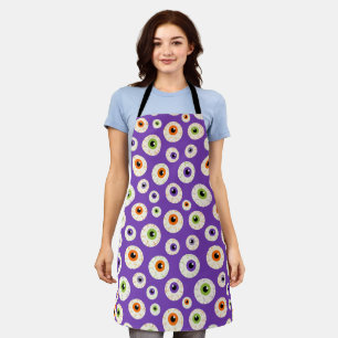 Colorful Halloween Eyeballs Pattern Apron