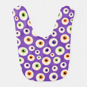 Colorful Halloween Eyeballs Pattern Baby Bib