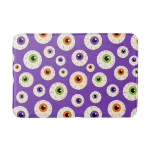 Colorful Halloween Eyeballs Pattern Bath Mat