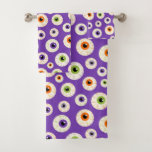 Colorful Halloween Eyeballs Pattern Bath Towel Set