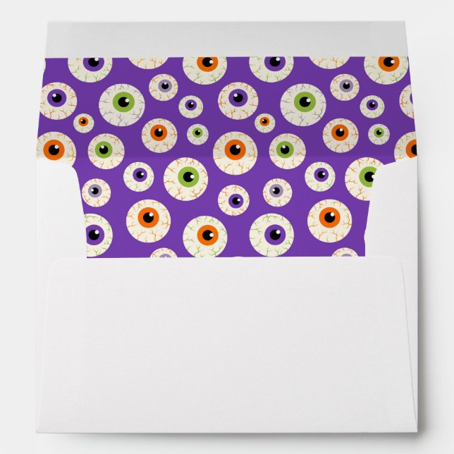 Colorful Halloween Eyeballs Pattern Envelope (Back (Bottom))