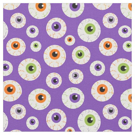Colorful Halloween Eyeballs Pattern Fabric