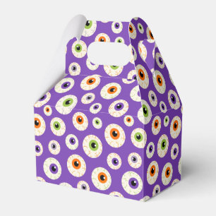 Colorful Halloween Eyeballs Pattern Favor Boxes