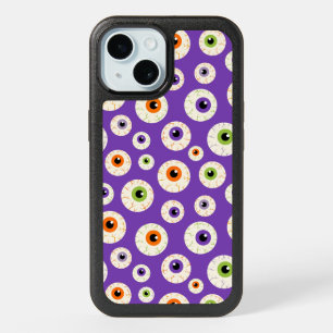 Colorful Halloween Eyeballs Pattern iPhone 15 Case